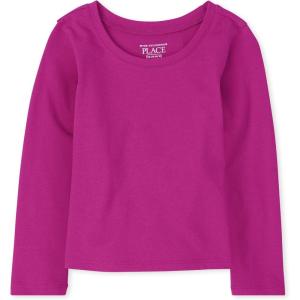 imageThe Childrens Place baby girls And Toddler Long Sleeve Basic Layering Tshirt T Shirt Aurora Pink Single 3T US