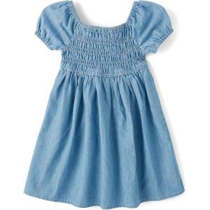 imageThe Childrens Place Baby Girls and Toddler Short Sleeve Casual DressesCloudless Wash Smocked