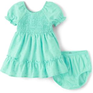 imageThe Childrens Place Baby Girls and Toddler Short Sleeve Casual DressesMint Tea