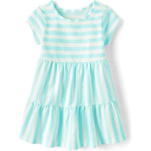 imageThe Childrens Place Baby Girls and Toddler Short Sleeve Casual DressesSeagrove Stripe