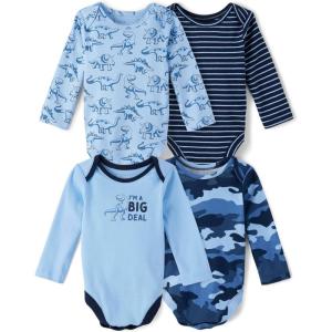 imageThe Childrens Place babyboys And Newborn Long Sleeve Bodysuits MultipacksDino 4pack