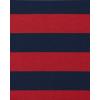 imageThe Childrens Place Boys KidsPJ 100 Cotton Sleeve Top and Shorts2 Piece Pajama SetNavyRed Rugby Stripe