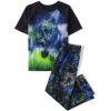 imageThe Childrens Place Boys Short Sleeve 2 Piece Pajama SetTrex Blue