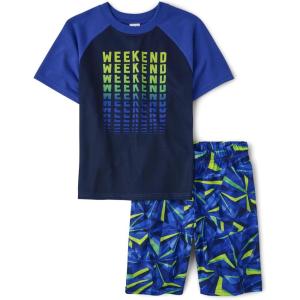 imageThe Childrens Place Boys Short Sleeve 2 Piece Pajama SetWeekend