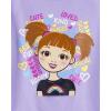 imageThe Childrens Place Baby and Toddler Girls Assorted Everyday Short Sleeve Graphic TShirts MultipackPurple Girl TalkDreams Black 2pack