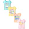 imageThe Childrens Place Baby and Toddler Girls Assorted Everyday Short Sleeve Graphic TShirts MultipackGirl Power 4pack