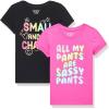 imageThe Childrens Place Baby and Toddler Girls Assorted Everyday Short Sleeve Graphic TShirts MultipackTigerIguanaShark 3pack