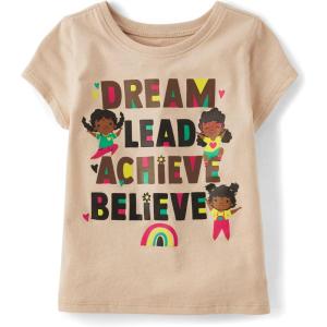 imageThe Childrens Place Baby and Toddler Girls All Holidays Short Sleeve Graphic TShirts MultipackDream GirlDream 2pack