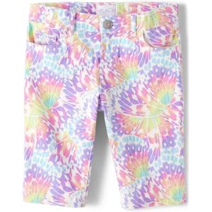 imageThe Childrens Place Girls Denim Skimmer ShortsLavender Swirl