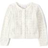 imageThe Childrens Place Baby Girls and Toddler Long Sleeve Knit Button Front CardiganWhite Pointelle