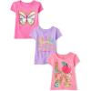 imageThe Childrens Place Baby and Toddler Girls School Days Short Sleeve Graphic TShirts MultipackSchool LovePreschoolButterfly 3pack