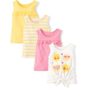 imageThe Childrens Place Baby Toddler Girls Everyday Tank TopsSun Valley Ruffle 4pack
