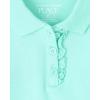 imageThe Childrens Place Baby Girls and Toddler Long Sleeve Ruffle Pique PoloSeafrost Single
