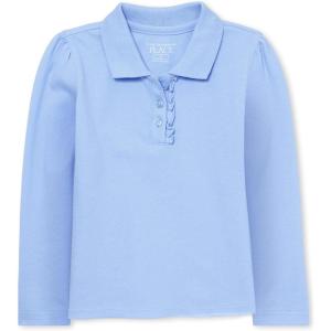imageThe Childrens Place Baby Girls and Toddler Long Sleeve Ruffle Pique PoloDaybreak