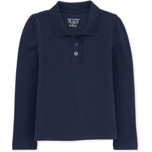 imageThe Childrens Place Baby Girls and Toddler Long Sleeve Ruffle Pique PoloTidal Single