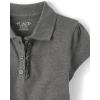 imageThe Childrens Place Girls Short Sleeve Ruffle Pique Polo MultipackDk Gray 3pack