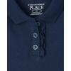 imageThe Childrens Place Girls Short Sleeve Ruffle Pique Polo MultipackMulti Clr