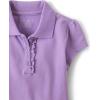 imageThe Childrens Place Girls Short Sleeve Ruffle Pique Polo MultipackSeafrostAurora PinkPurple 3pack