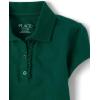 imageThe Childrens Place Girls Short Sleeve Ruffle Pique Polo MultipackSpruceshadDaybreakWhite 3pack