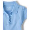 imageThe Childrens Place Girls Short Sleeve Ruffle Pique Polo MultipackSpruceshadDaybreakWhite 3pack