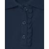 imageThe Childrens Place Girls Short Sleeve Ruffle Pique Polo MultipackTidalWhite 4pack