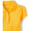 imageThe Childrens Place Girls Short Sleeve Ruffle Pique Polo MultipackYellowAurora PinkWhite 3pack