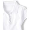 imageThe Childrens Place Girls Short Sleeve Ruffle Pique Polo MultipackYellowAurora PinkWhite 3pack