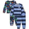 imageThe Childrens Place Baby Boys and Toddler Long Sleeve Top and Pants Snug Fit 100 Cotton 4 Piece Pajama SetSpace 2 Pack
