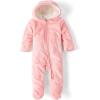 imageThe Childrens Place UnisexBaby And Newborn Fleece Hoodie Zipfront Snowsuit BuntingFuzzy Pink