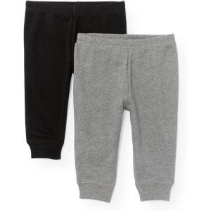 imageThe Childrens Place Baby Boys Cotton PantsH GreyBlack 2 Pack