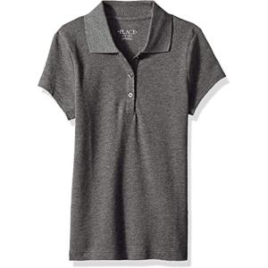 imageThe Childrens Place Girls Uniform Pique PoloDark Heather Grey