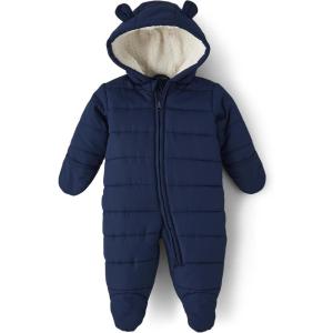 imageThe Childrens Place UnisexBaby And Newborn Fleece Hoodie Zipfront Snowsuit BuntingTidal