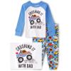 imageThe Childrens Place Baby Boys Dino Heads Long Sleeve Top and Pants Snug Fit 100 Cotton 2 Piece Pajama SetMonster Trucks