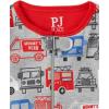 imageThe Childrens Place Baby Boys and Toddler Snug Fit 100 Cotton ZipFront One Piece Footed Pajamas 2PackHero Vehicles