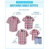 imageThe Childrens Place Boys and Toddler Boys Short Sleeve Button Down ShirtRedBlue Plaid