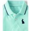 imageThe Childrens Place babyboys And Newborn Short Sleeve RomperBunny Embroidered Aqua Polo