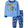 imageThe Childrens Place Baby Boys Dino Heads Long Sleeve Top and Pants Snug Fit 100 Cotton 2 Piece Pajama SetBlue Construction