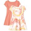 imageThe Childrens Place Baby Girls and Toddler Short Sleeve Everyday DressesDaisy Tie Dye Skater 2pack