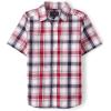 imageThe Childrens Place Boys and Toddler Boys Short Sleeve Button Down ShirtRedBlue Plaid