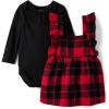 imageThe Childrens Place babygirls And Newborn Holiday DressBlack Buffalo Plaid