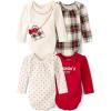 imageThe Childrens PlaceUnisex Babyand Newborn Everyday Long Sleeve BodysuitsHoliday Tartan 4pack