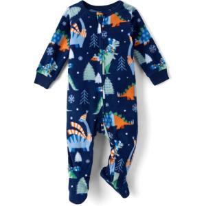 imageThe Childrens Place Baby Boys and Toddler Fleece Long Sleeve Zip Front One Piece Footed PajamasSleep ampamp PlayDownpour Dinosaurs