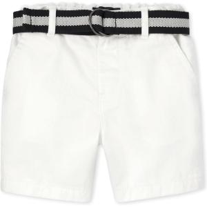imageThe Childrens Place Baby Boys and Toddler Twill Belted Chino ShortSimplywht