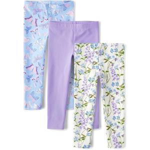 imageThe Childrens Place Baby Girls and Toddler Assorted Everyday Pull on LeggingsButterfliesPurpleFloral 3pack