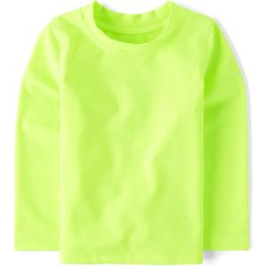 imageThe Childrens Place Boys and Toddler Long Sleeve RashguardNeon Lime