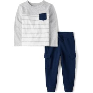 imageThe Childrens Place babyboys And Toddler Long Sleeve Shirt and Pants 2pieceTidal