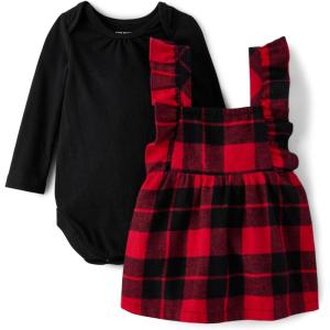 imageThe Childrens Place babygirls And Newborn Holiday DressBlack Buffalo Plaid