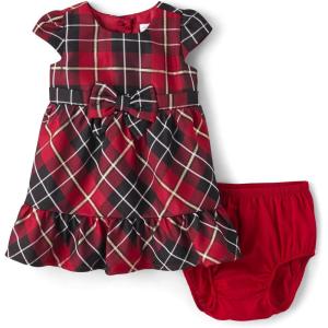 imageThe Childrens Place babygirls And Newborn Short Sleeve Dressy DressesRed Plaid