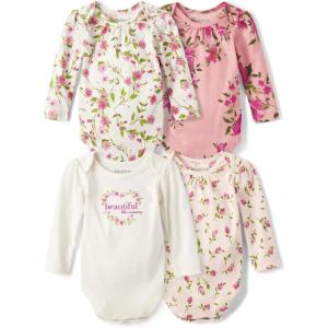 imageThe Childrens PlaceUnisex Babyand Newborn Everyday Long Sleeve BodysuitsBunnys Tail 4pack