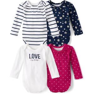 imageThe Childrens PlaceUnisex Babyand Newborn Everyday Long Sleeve BodysuitsFloral Love 4pack